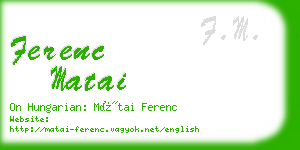 ferenc matai business card